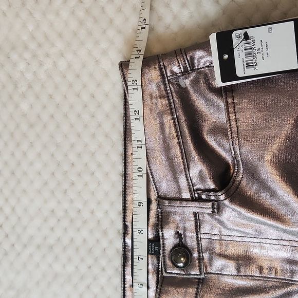 GUESS WOMENS METALLIC, SILVER SKINNY JEANS SIZE W:28 L:29  NEW WITH TAGS - Picture 10 of 14